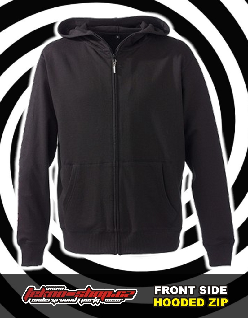 TEKNOSHOP Tekno Smile mikina na zip s kapucí s potiskem M černá