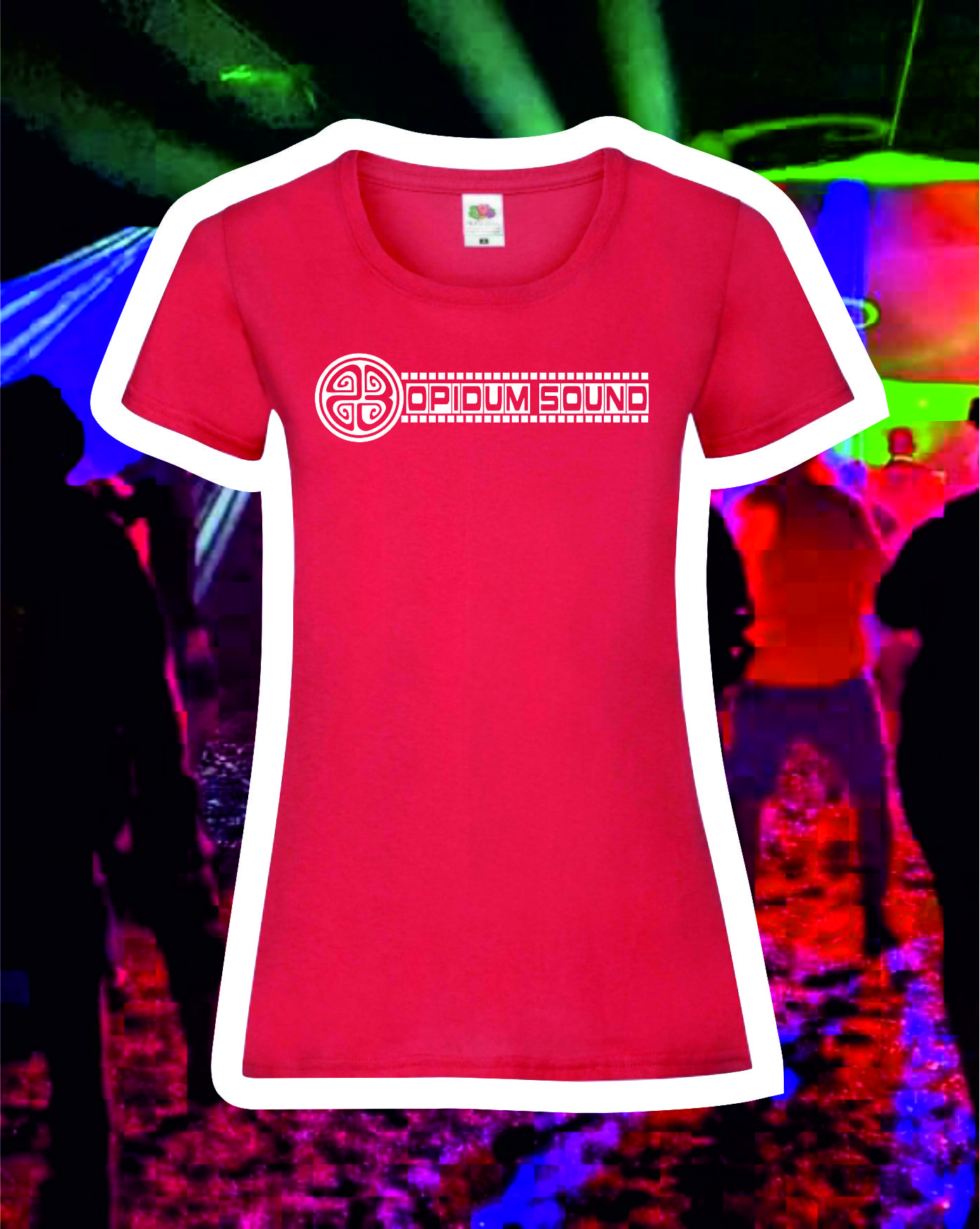 TEKNOSHOP Opidum Sound 23 OUR SIGN tekno tričko s potiskem dámské XL červené