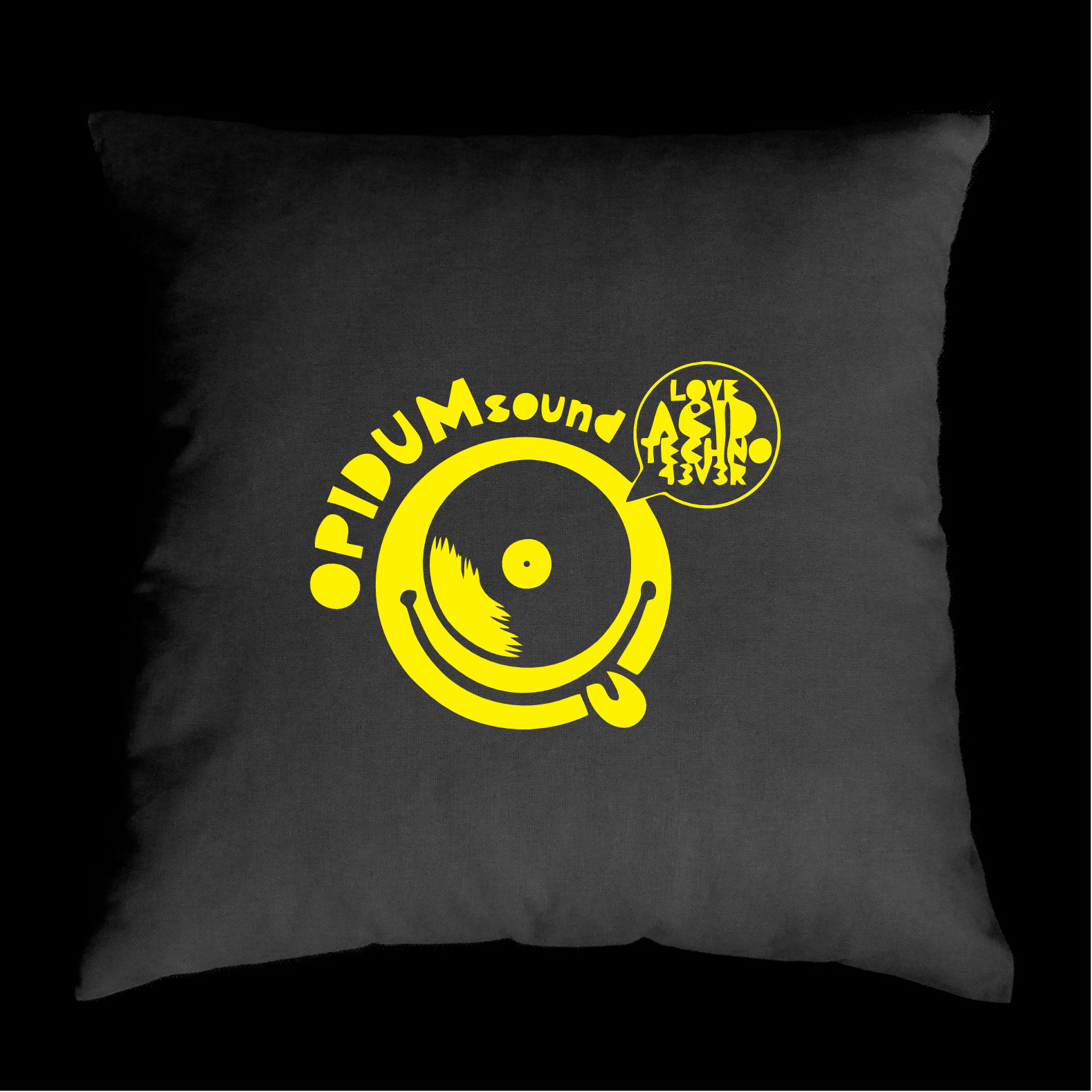 TEKNOSHOP Opidum Sound Love Techno Forever tekno polštářek s potiskem červený