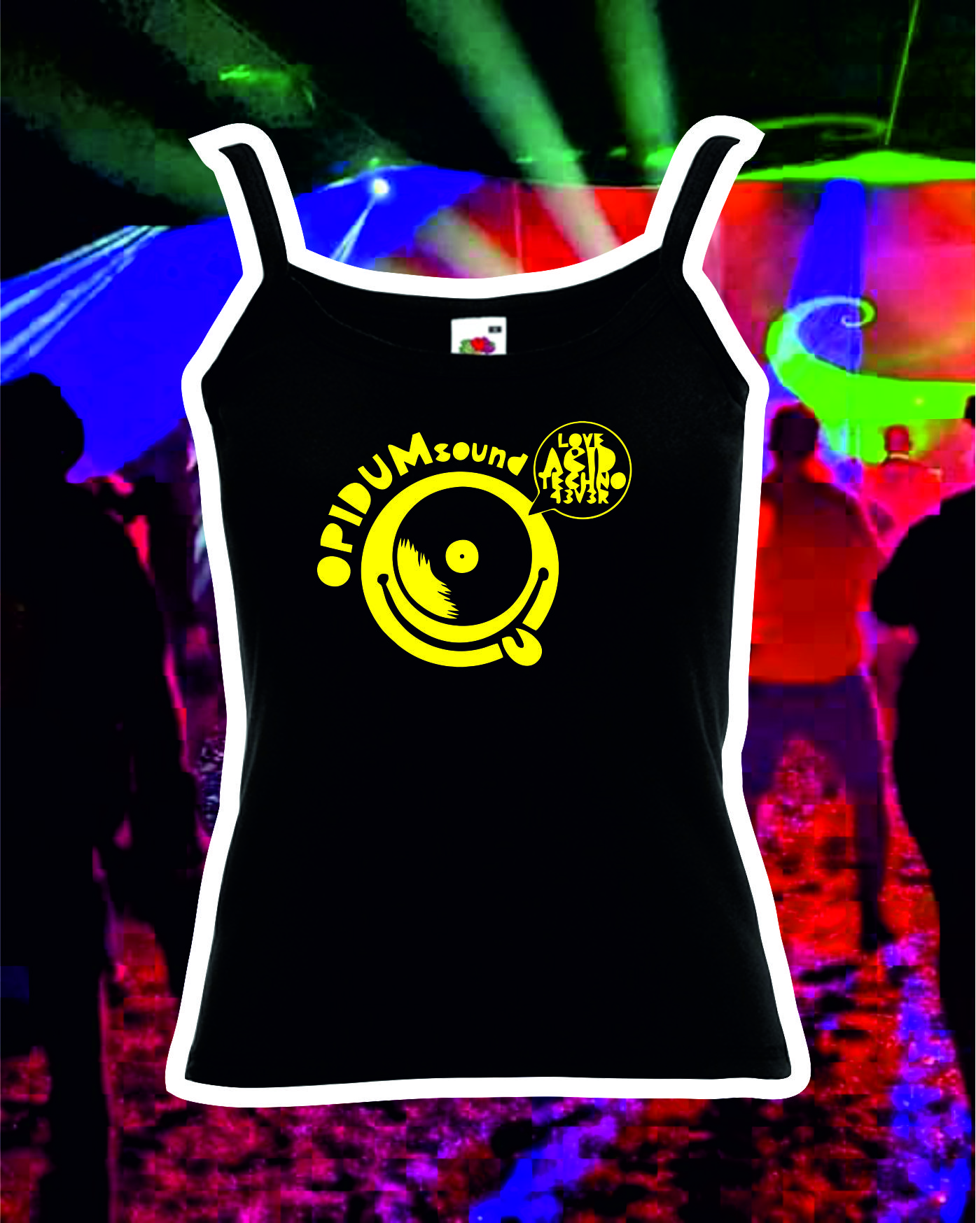 TEKNOSHOP Opidum Sound Love Techno Forever tekno tílko s potiskem dámské XL černé