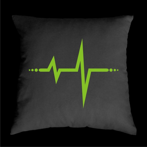 TEKNOSHOP Fibrillation tekno polštářek s potiskem žlutý