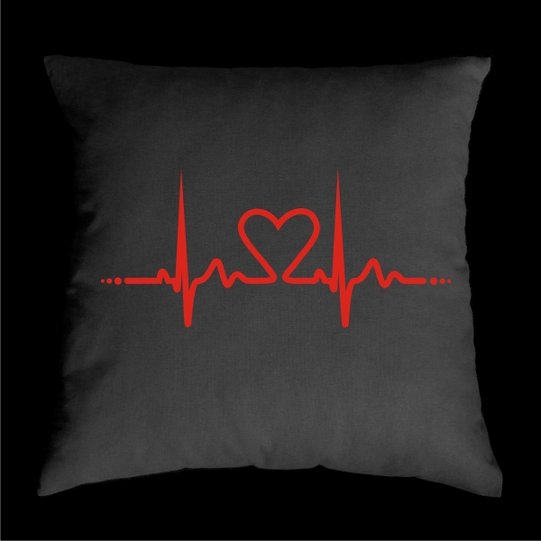 TEKNOSHOP Heart Fibrillation tekno polštářek s potiskem modrý