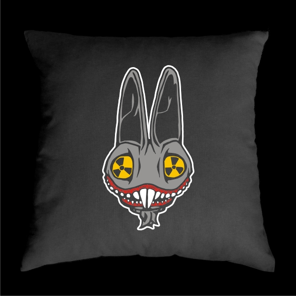 TEKNOSHOP Toxic Bunny tekno polštářek s potiskem černý