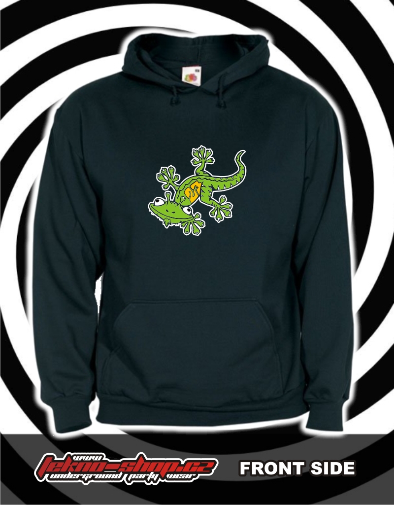 TEKNOSHOP Lizard tekno mikina s kapucí s potiskem XXL černá