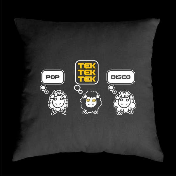 TEKNOSHOP Black Sheep tekno polštářek s potiskem modrý