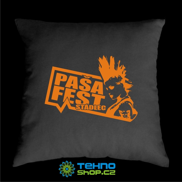TEKNOSHOP Paša Fest tekno polštářek s potiskem žlutý