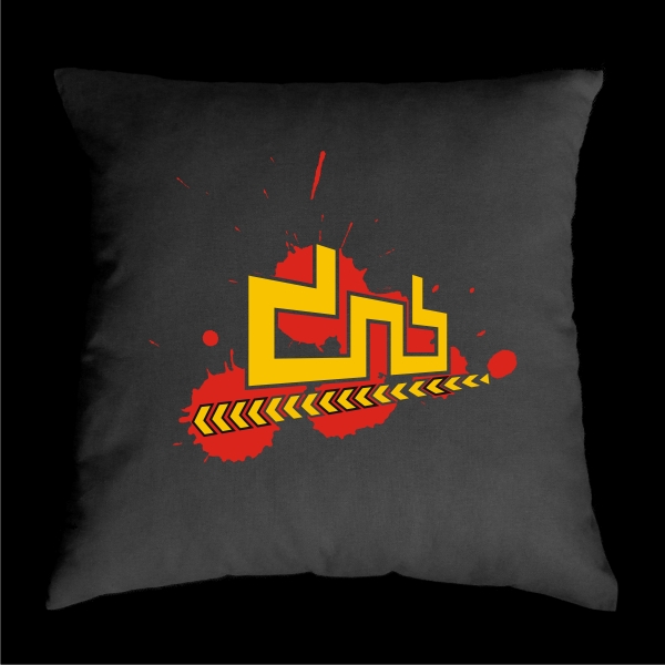 TEKNOSHOP 3D DNB polštářek s potiskem černý