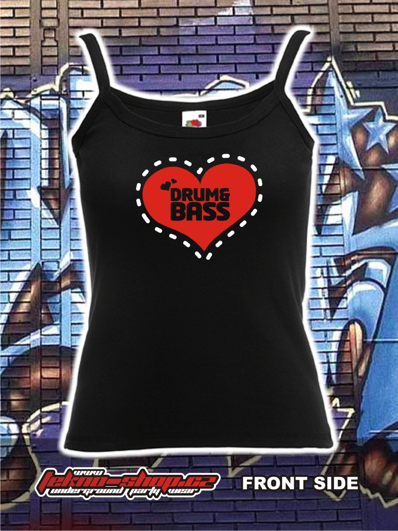 TEKNOSHOP DNB HEART tílko s potiskem dámské L černé