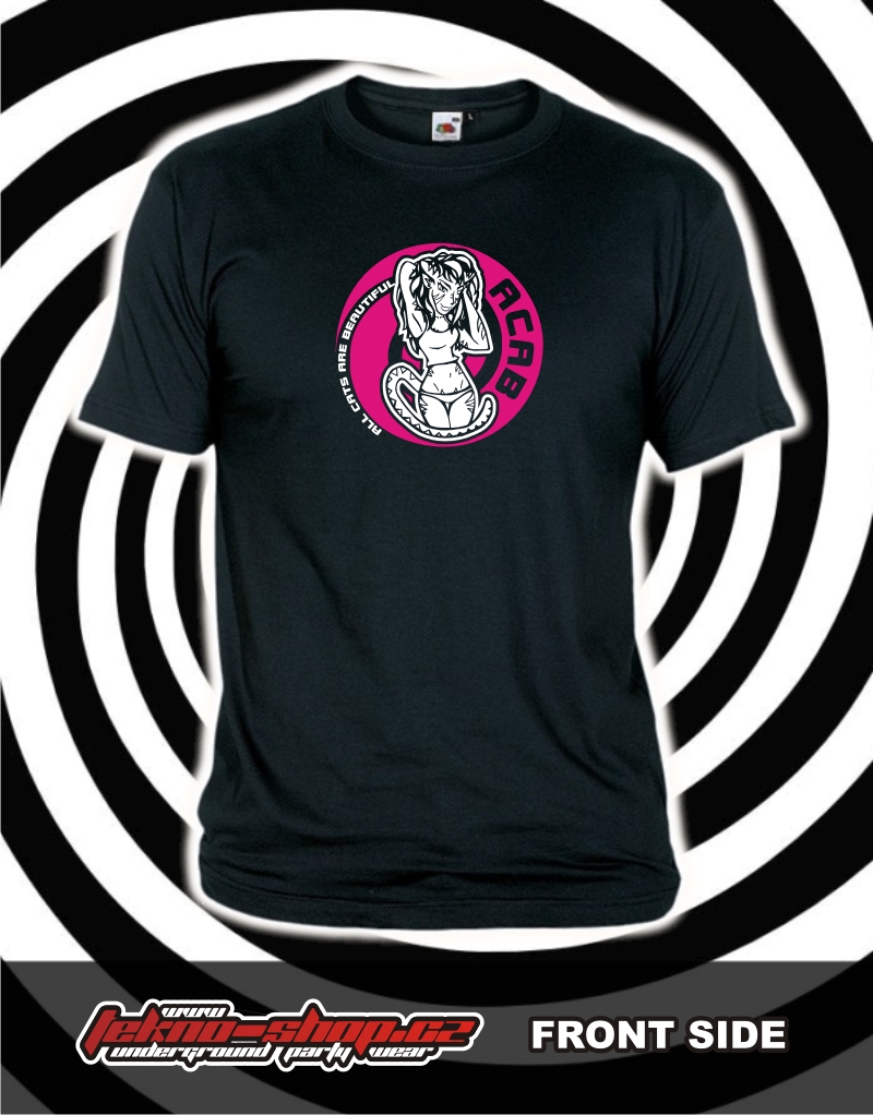 TEKNOSHOP A.C.A.B. Pink tekno tričko s potiskem pánské L červené