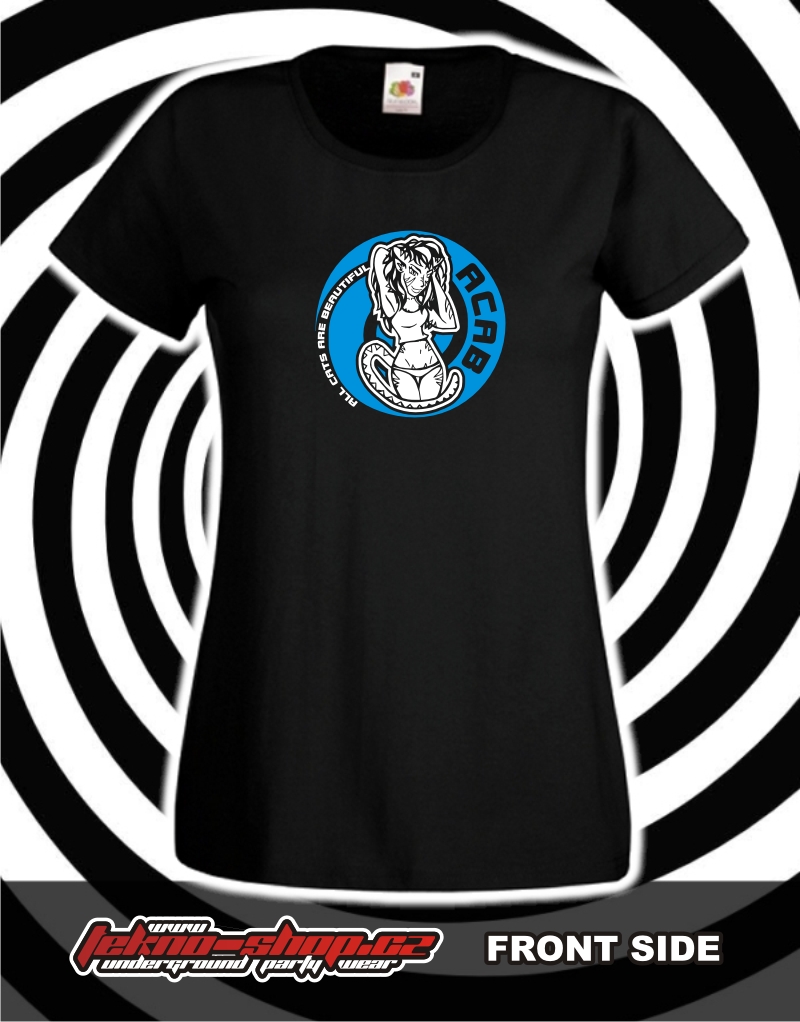 TEKNOSHOP A.C.A.B. Blue tekno tričko s potiskem dámské M červené