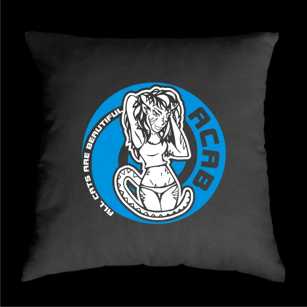 TEKNOSHOP A.C.A.B. Blue tekno polštářek s potiskem černý