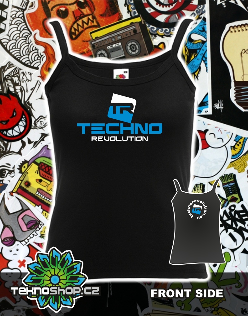 TEKNOSHOP Techno Revolution tekno tílko s potiskem dámské M černé