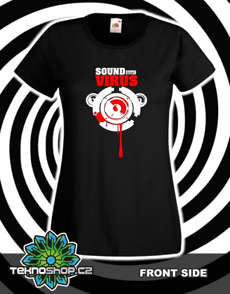 TEKNOSHOP Virus Sound System Bleeds tričko s potiskem dámské S černé