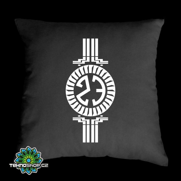 TEKNOSHOP Virus Sound System 23 Clock polštářek s potiskem žlutý