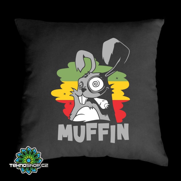 TEKNOSHOP Muffin 2017 Zajíc dnb polštářek s potiskem