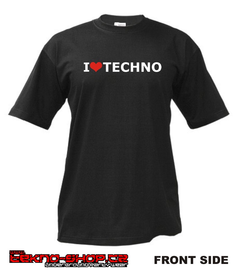 TEKNOSHOP I Love Techno tekno tričko s potiskem pánské