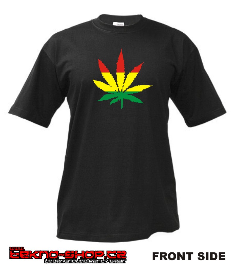 TEKNOSHOP Rasta list dnb tričko s potiskem pánské XL žluté