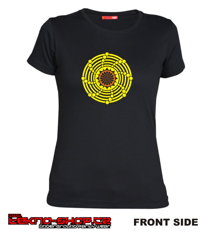 TEKNOSHOP Rotating Circle tekno tričko s potiskem dámské M modré