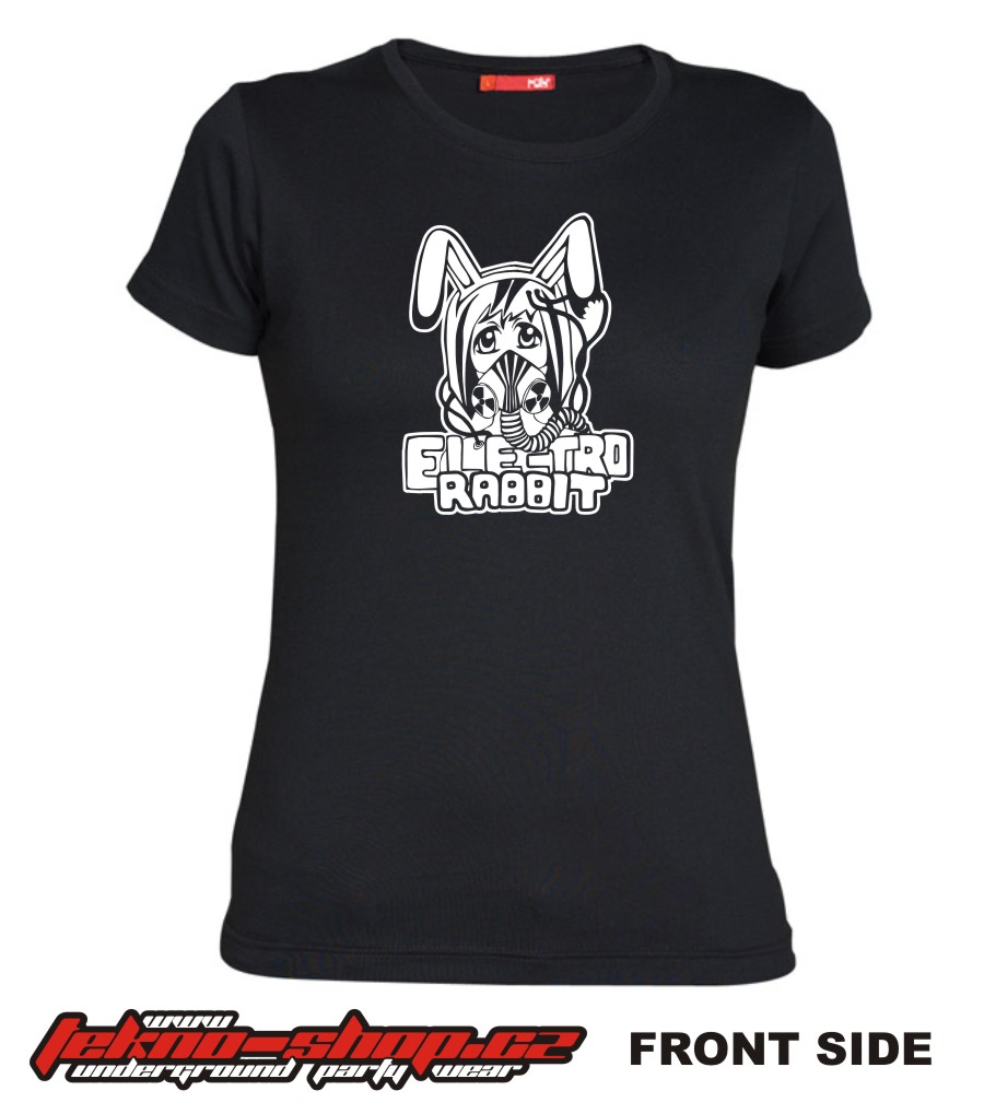 TEKNOSHOP Electro Rabbit tekno tričko s potiskem dámské XL modré