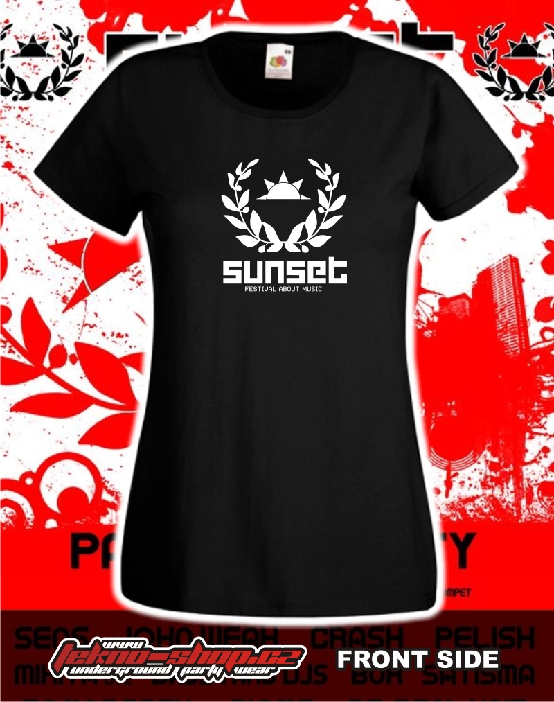 TEKNOSHOP Sunset tekno tričko s potiskem dámské S modré