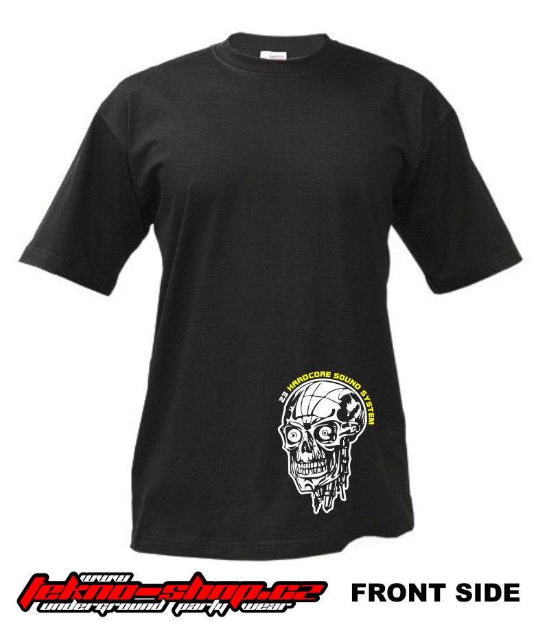 TEKNOSHOP System Skull tekno tričko s potiskem dětské 128cm zelené