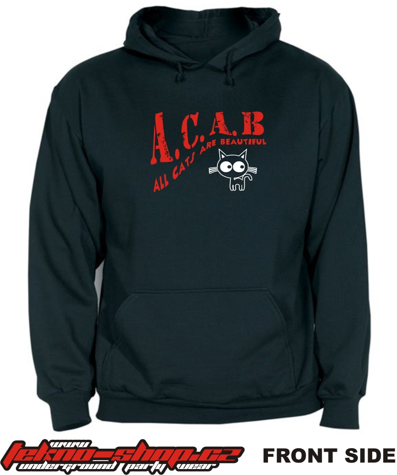 TEKNOSHOP ACAB tekno mikina s kapucí s potiskem