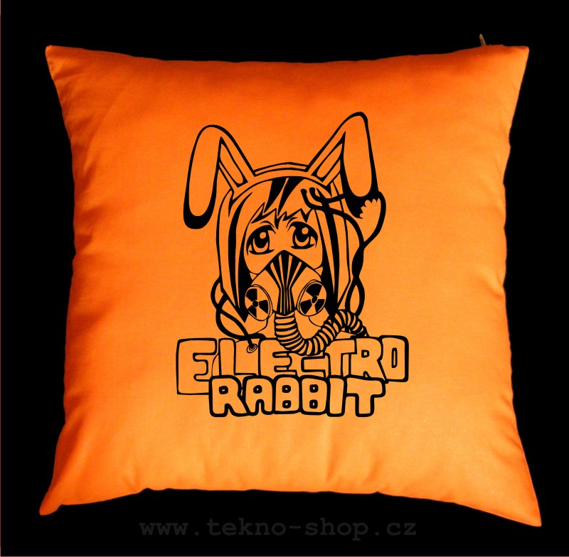 TEKNOSHOP Elektro Rabbit tekno polštářek s potiskem modrý