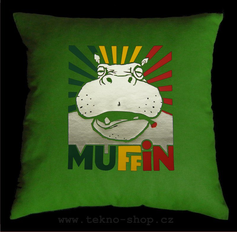 TEKNOSHOP Muffin 2013 dnb polštářek s potiskem zelený