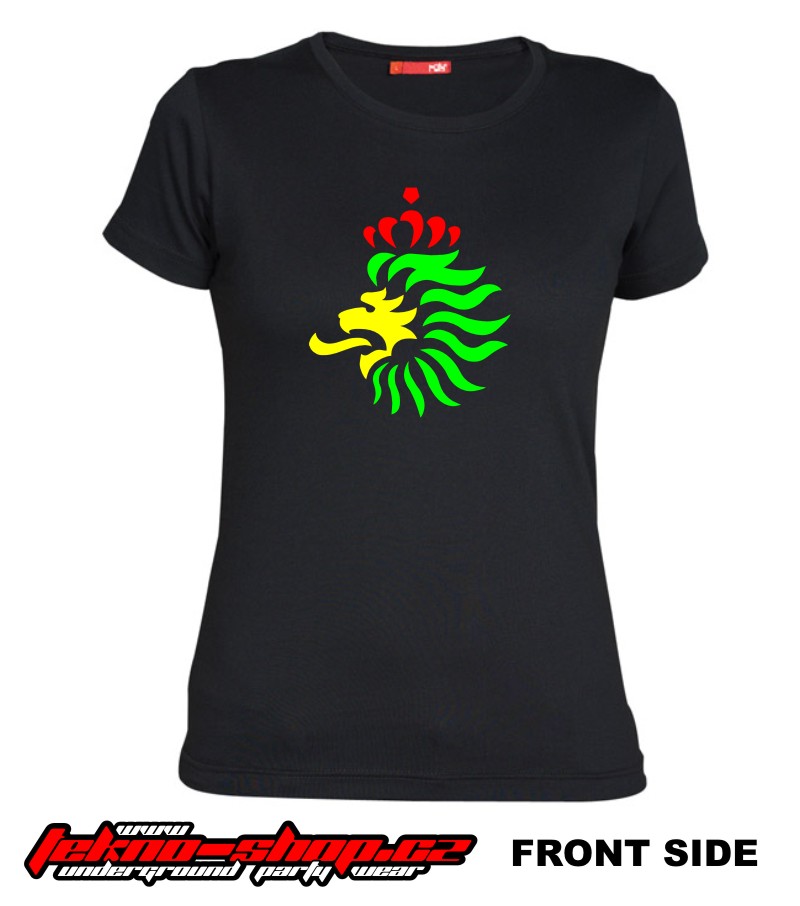 TEKNOSHOP RASTA LION HEAD dnb tričko s potiskem dámské XL modré