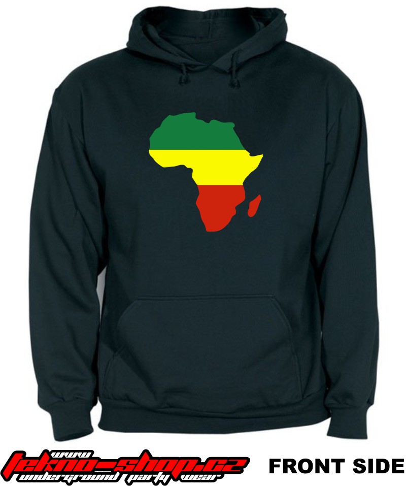 TEKNOSHOP RASTA AFRIKA dnb mikina s kapucí s potiskem
