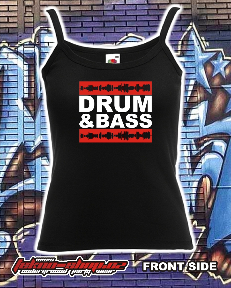 TEKNOSHOP Drum & Bass Frequency dnb tílko s potiskem dámské M černé