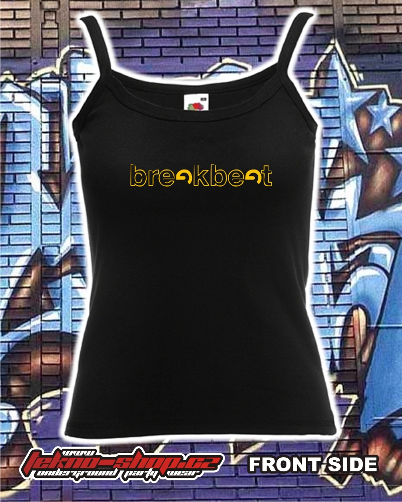 TEKNOSHOP Breakbeat dnb tílko s potiskem dámské L červené