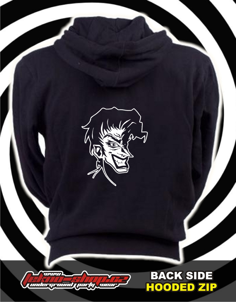 TEKNOSHOP Edward tekno mikina na zip s kapucí s potiskem i zepředu XXL černá