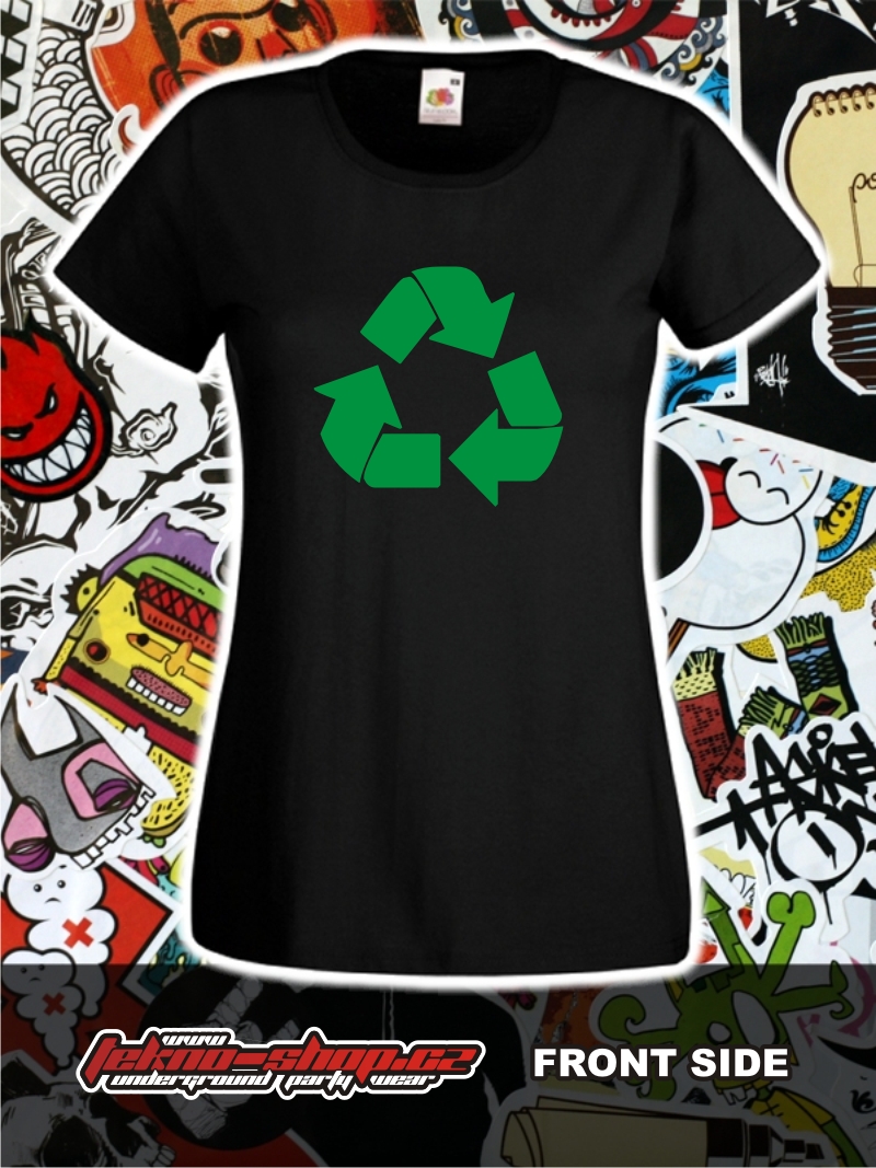 TEKNOSHOP Recyklace tekno tričko s potiskem dámské XL černé