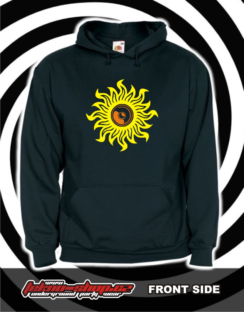 TEKNOSHOP Repro Sun tekno mikina s kapucí s potiskem XXL černá