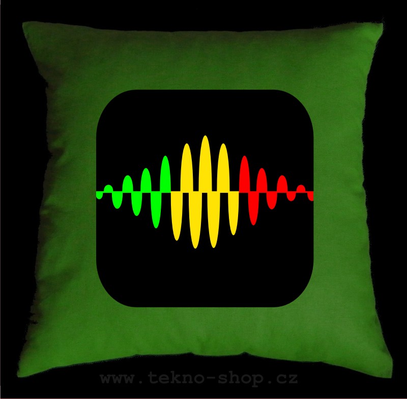 TEKNOSHOP RASTA VIBRATION dnb polštářek s potiskem červený