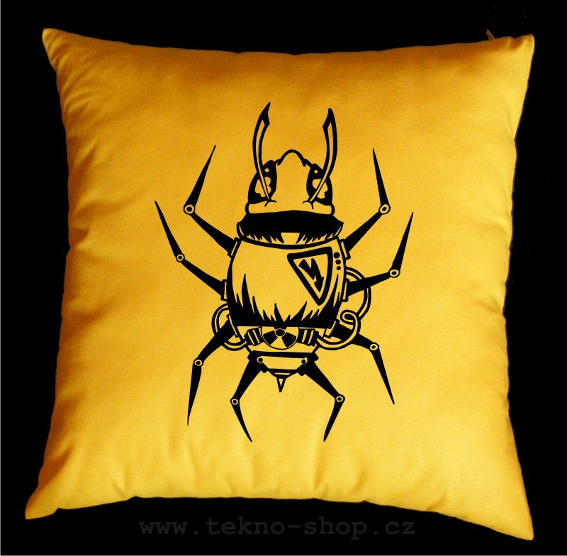TEKNOSHOP Cyber Spider tekno polštářek s potiskem černý