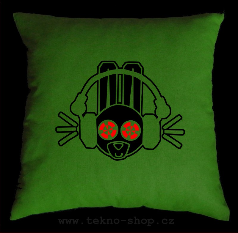 TEKNOSHOP Rabbit Slims tekno polštářek s potiskem černý