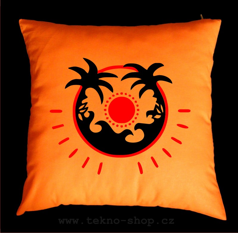 TEKNOSHOP SUN BEACH dnb polštářek s potiskem černý