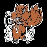 TEKNOSHOP Psytrance Squirrel tekno polštářek s potiskem