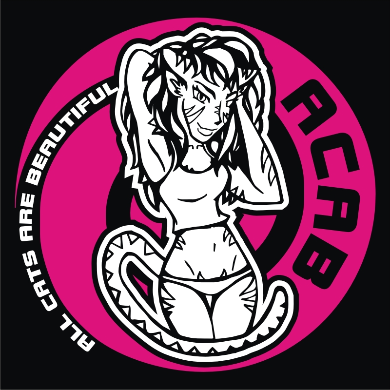 TEKNOSHOP A.C.A.B. Pink tekno mikina s kapucí s potiskem