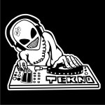 TEKNOSHOP Alien Dj tekno mikina na zip s kapucí s potiskem