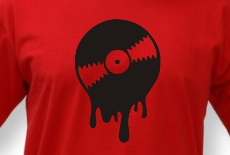 TEKNOSHOP Vinyl tekno tričko s potiskem pánské