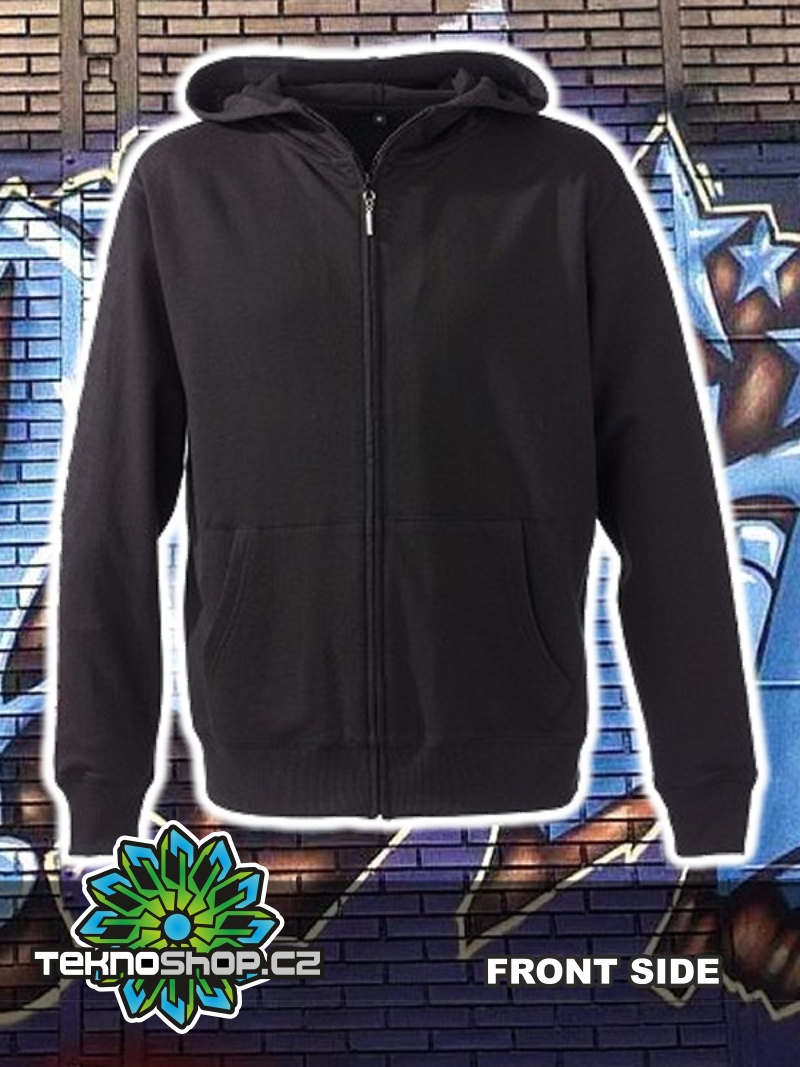 TEKNOSHOP Chameleon tekno mikina na zip s kapucí s potiskem S černá