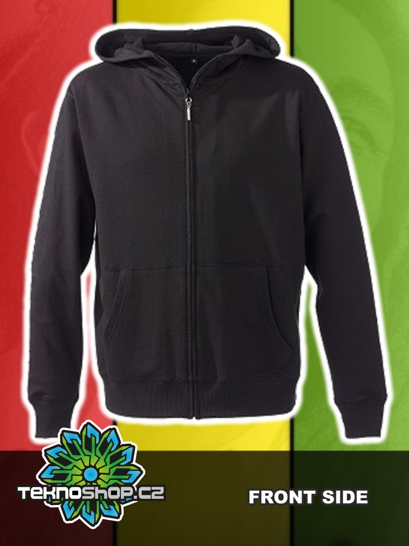 TEKNOSHOP I Like Flowers dnb mikina na zip s kapucí s potiskem i zepředu XL černá