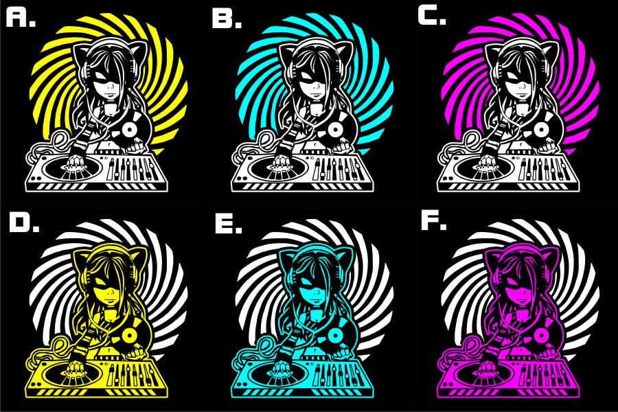TEKNOSHOP Spiral Cat Dj tekno tričko s potiskem dámské L modré