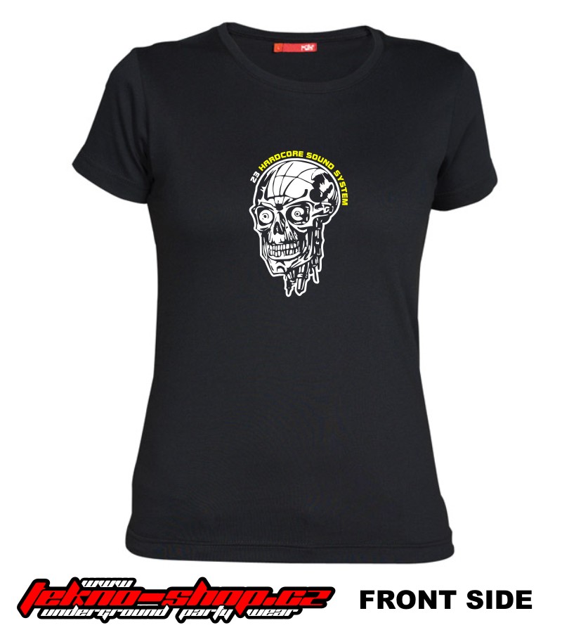 TEKNOSHOP System Skull tekno tričko s potiskem dámské S modré
