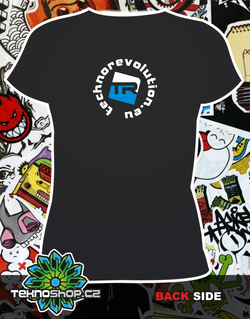 TEKNOSHOP Techno Revolution tekno tričko s potiskem dámské L červené