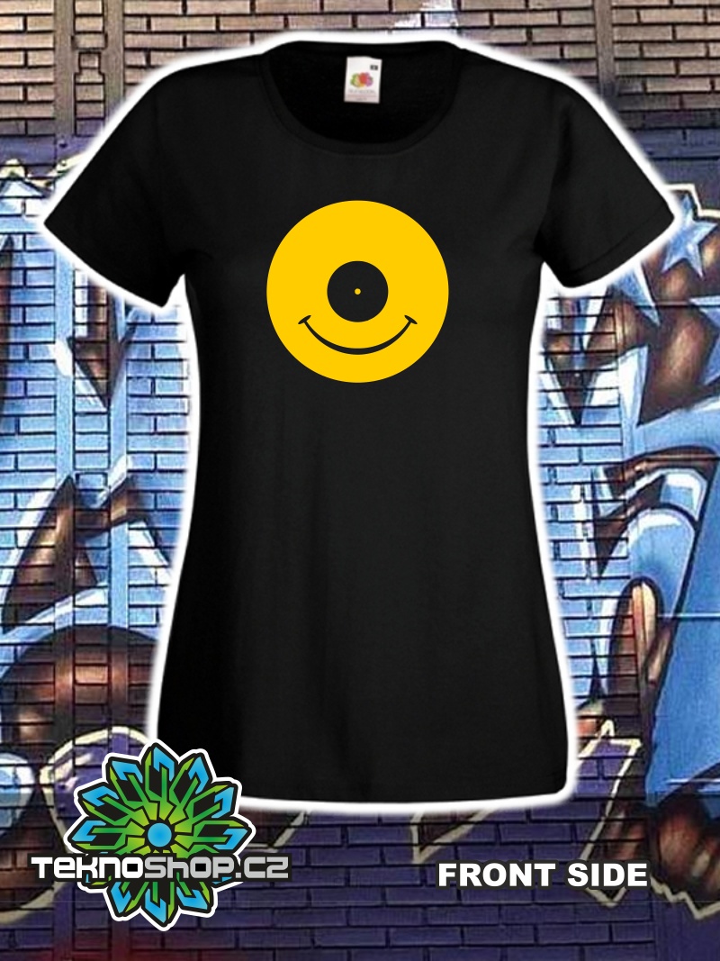 TEKNOSHOP Vinyl Smile tekno tričko s potiskem dámské XL červené