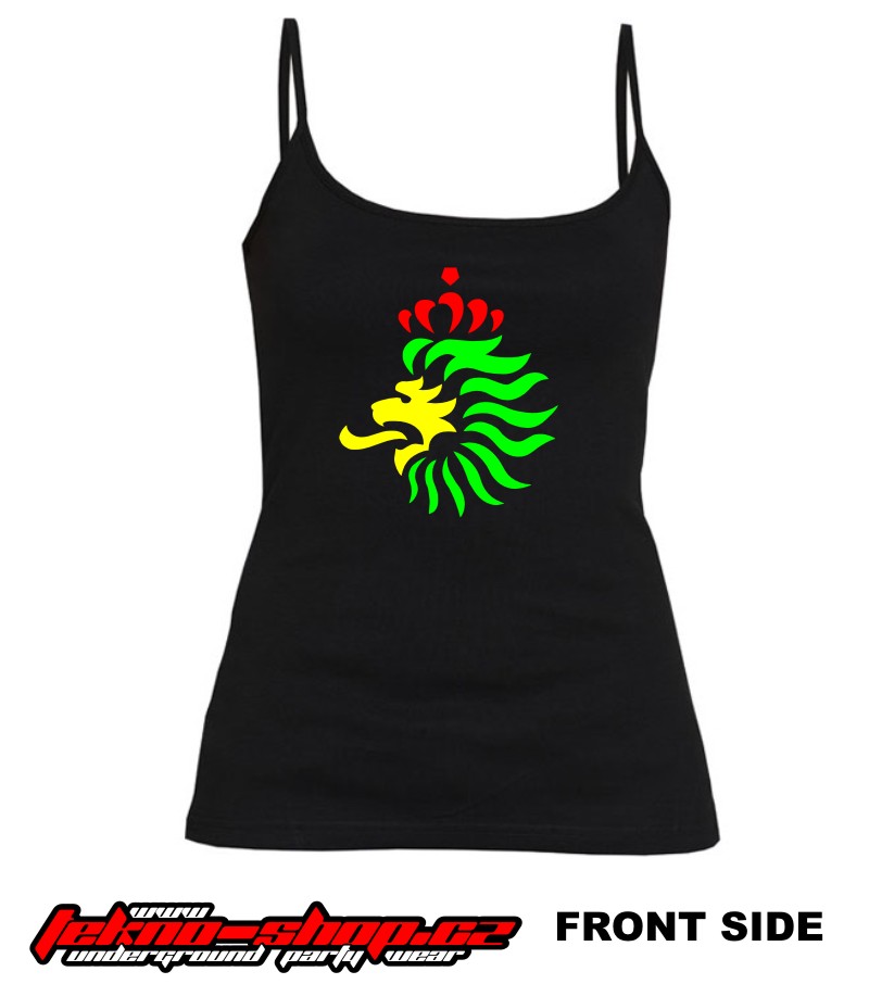 TEKNOSHOP RASTA LION HEAD dnb tílko s potiskem dámské M černé